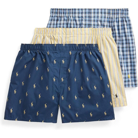 Men's Classic Fit Cotton Woven Boxers 3 Pack